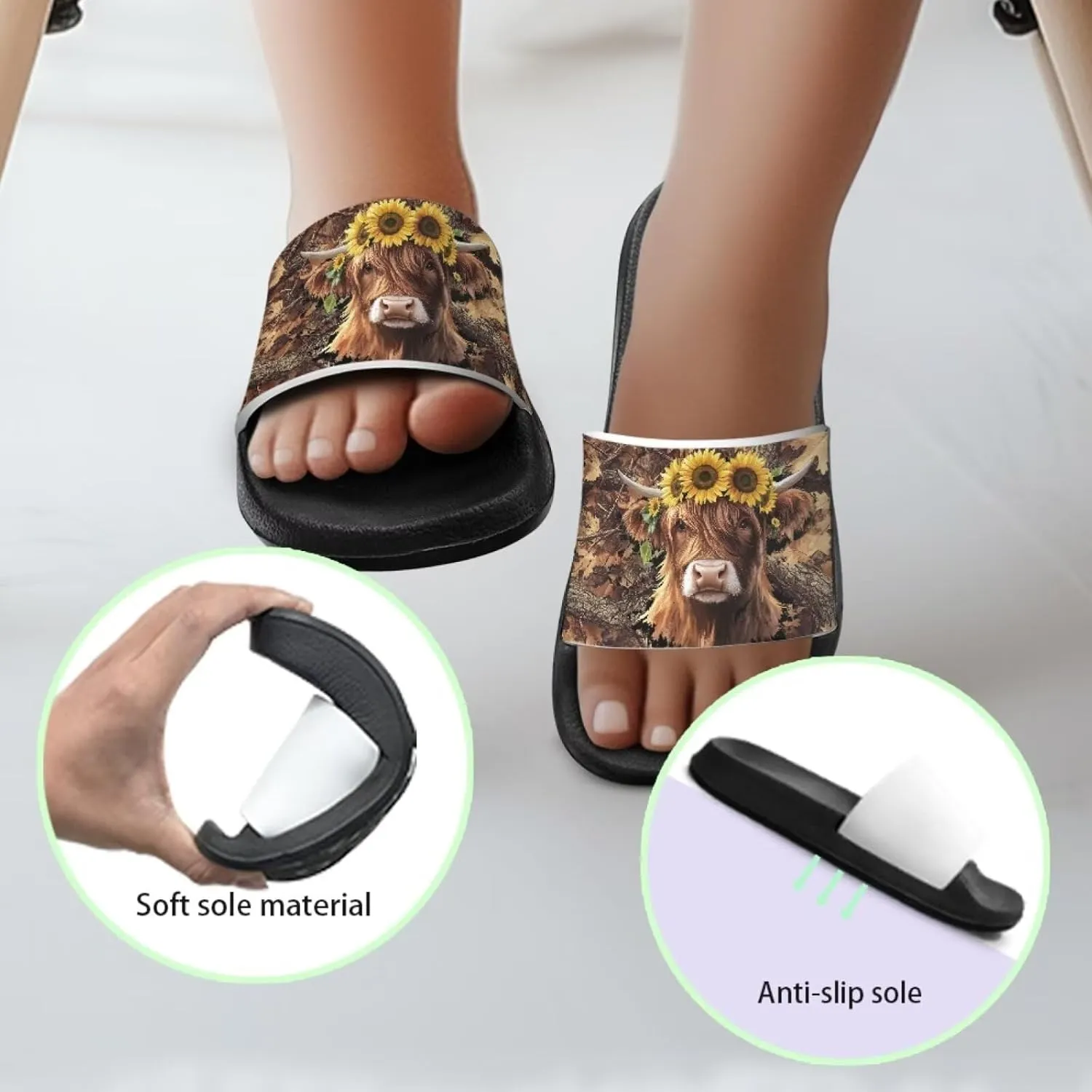 Unisex Slides for Kids Girls Boys Sandals Thick Sole Non Slip Shower Shoes Comfortable House Slippers Fashion Gifts