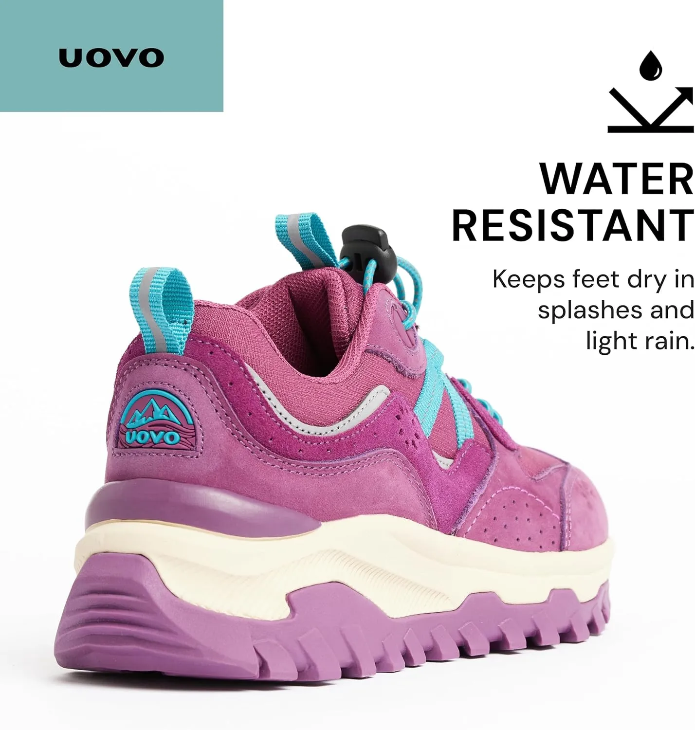 UOVO Kids Waterproof Hiking Shoes – Non-Slip Outdoor Trail Sneakers for Boys & Girls, Lightweight Breathable Trekking Boots