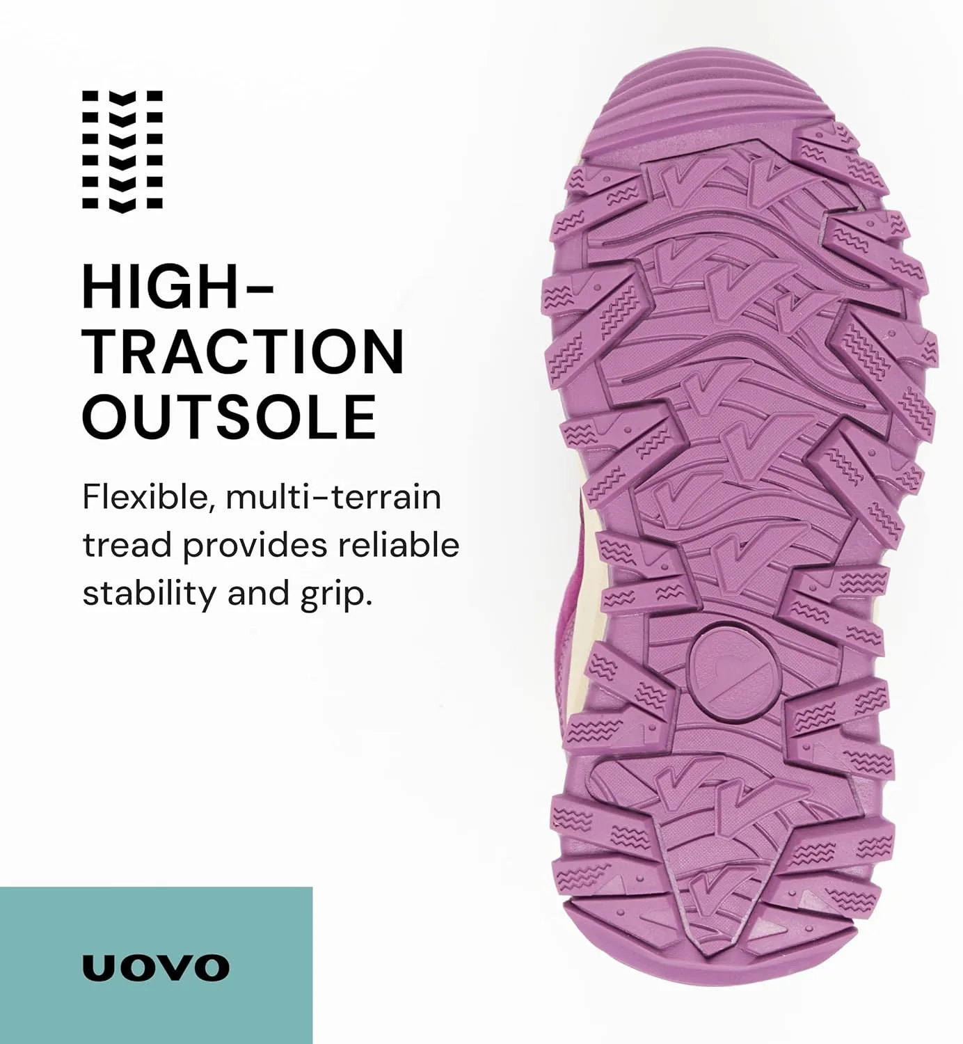 UOVO Kids Waterproof Hiking Shoes – Non-Slip Outdoor Trail Sneakers for Boys & Girls, Lightweight Breathable Trekking Boots