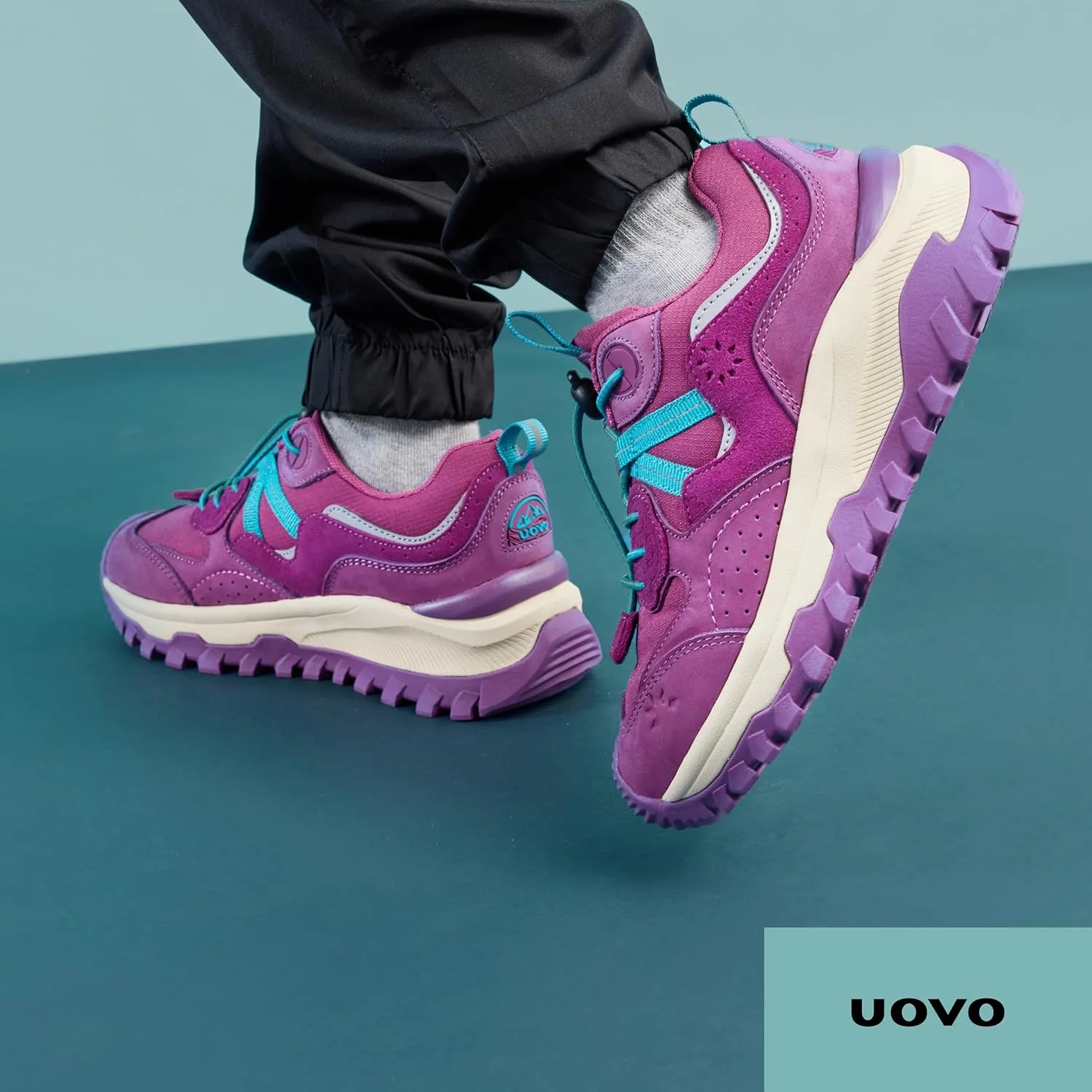 UOVO Kids Waterproof Hiking Shoes – Non-Slip Outdoor Trail Sneakers for Boys & Girls, Lightweight Breathable Trekking Boots