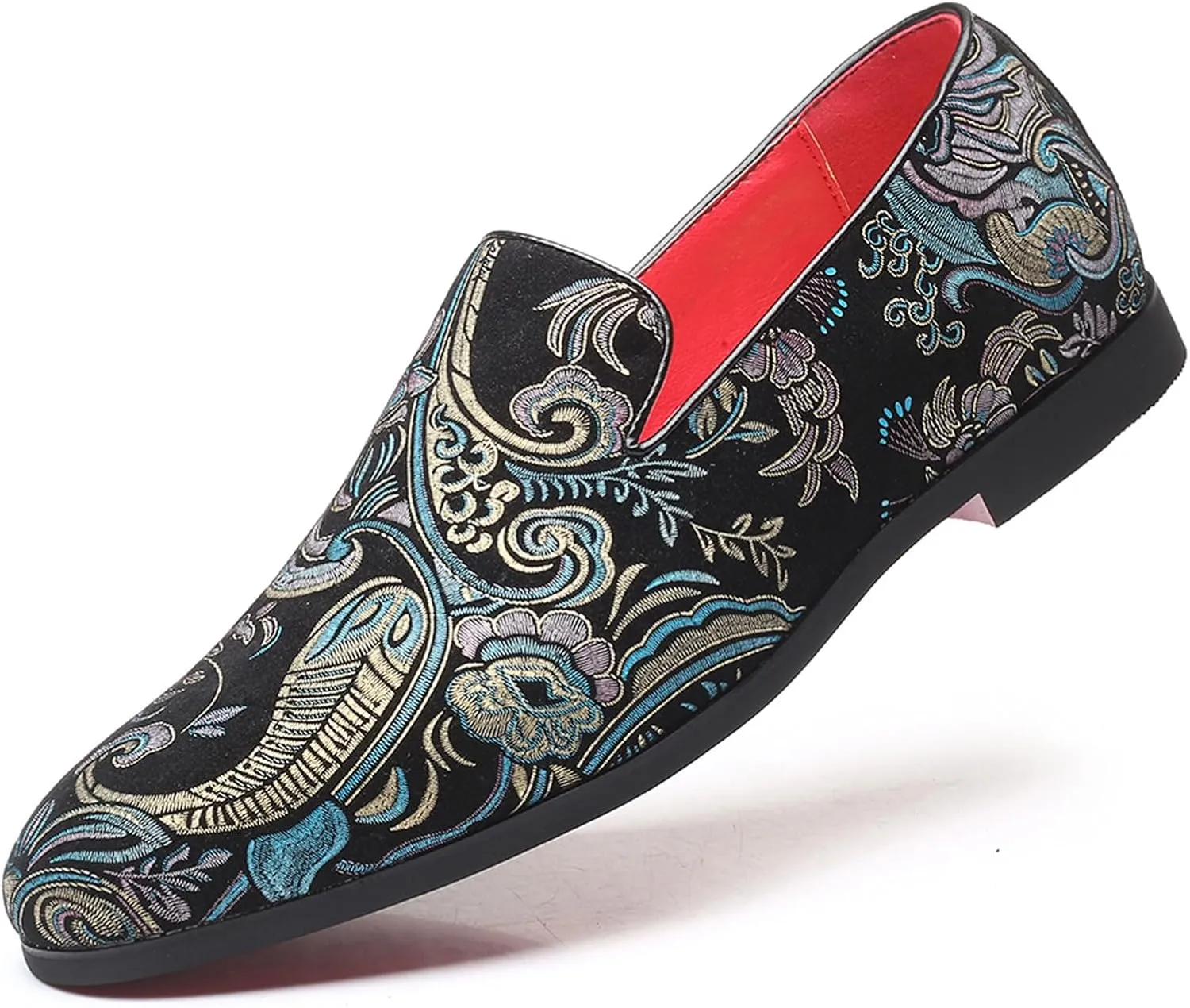 Venshine Mens Dress Loafers Slip On Shoes Glitter Wedding Party Prom Shoes