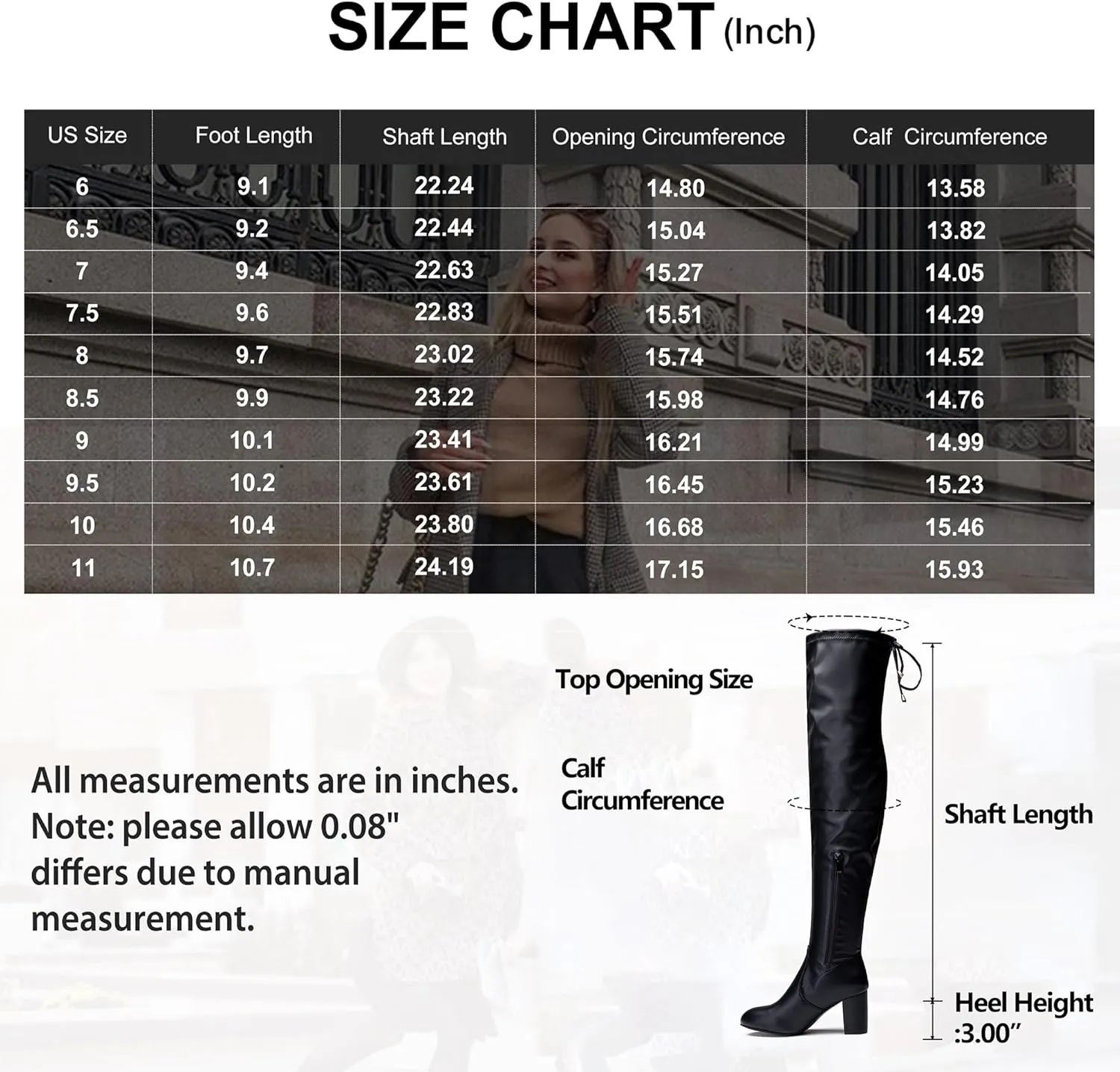 Vepose Women's 992 Thigh High Over The Knee Boots, Suede Long Boots with High Heel and Inner Zipper