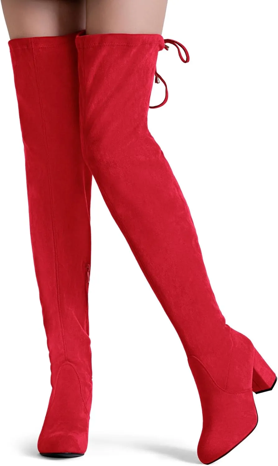 Vepose Women's 992 Thigh High Over The Knee Boots, Suede Long Boots with High Heel and Inner Zipper