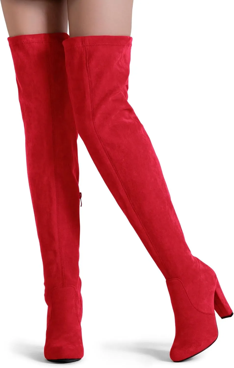 Vepose Women's 992 Thigh High Over The Knee Boots, Suede Long Boots with High Heel and Inner Zipper