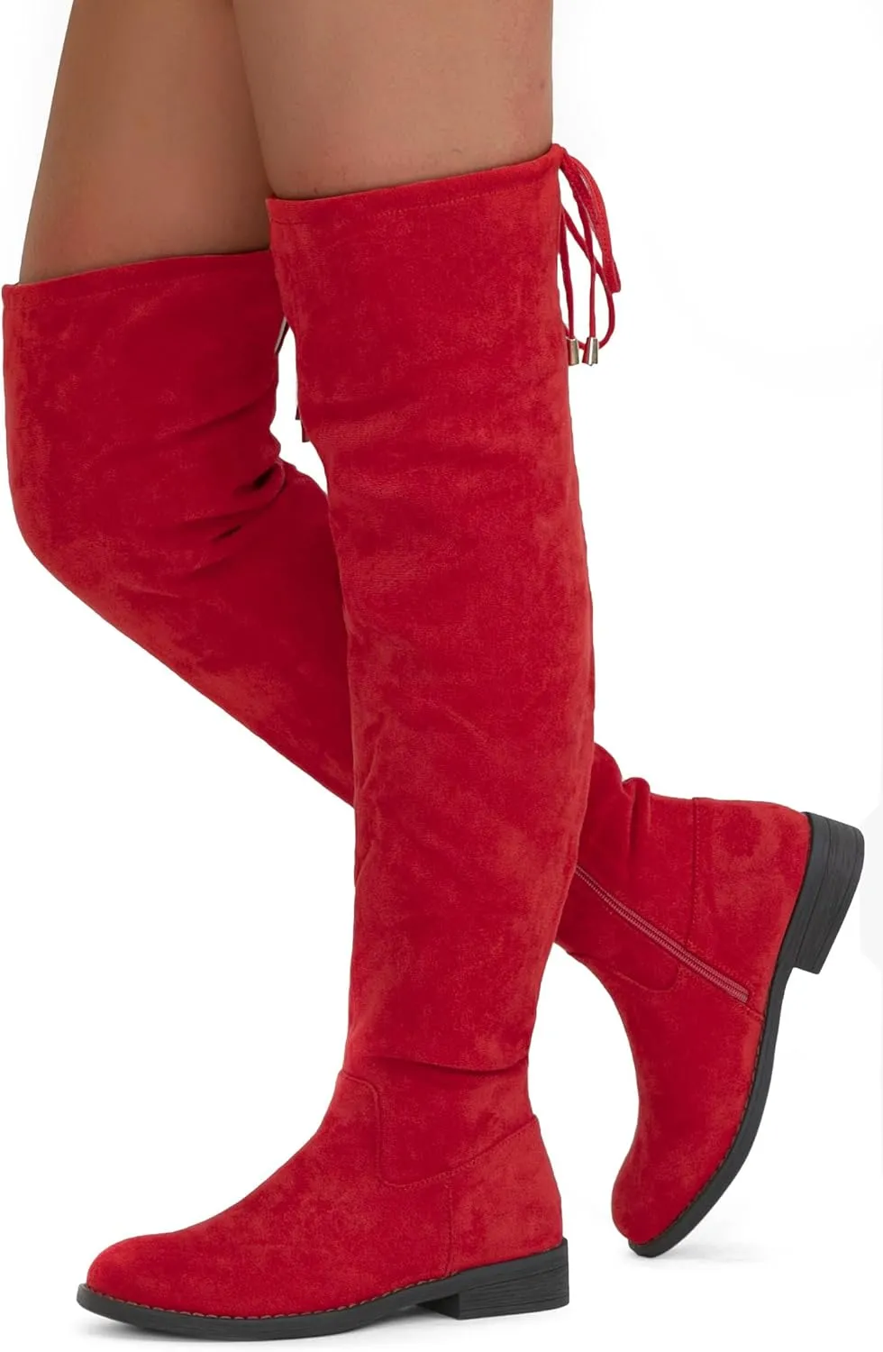 Vepose Women's 998 Suede Over The Knee High Boots Low Flat Heel Thigh High Boots for Women