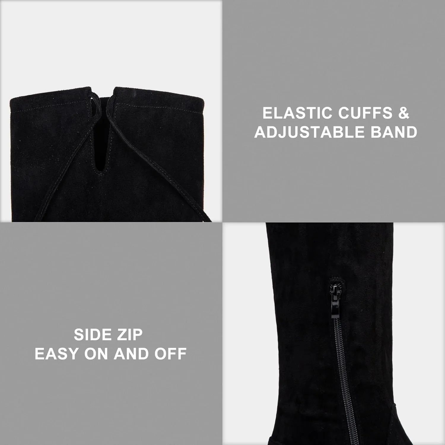 Vepose Women's 998 Suede Over The Knee High Boots Low Flat Heel Thigh High Boots for Women