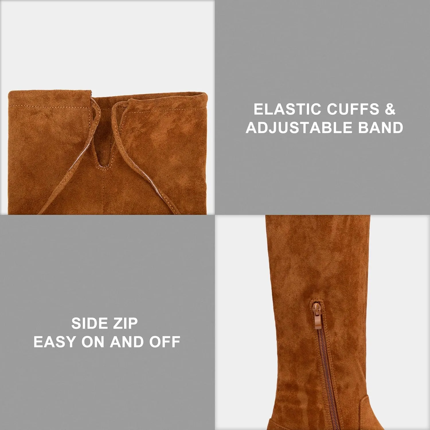 Vepose Women's 998 Suede Over The Knee High Boots Low Flat Heel Thigh High Boots for Women