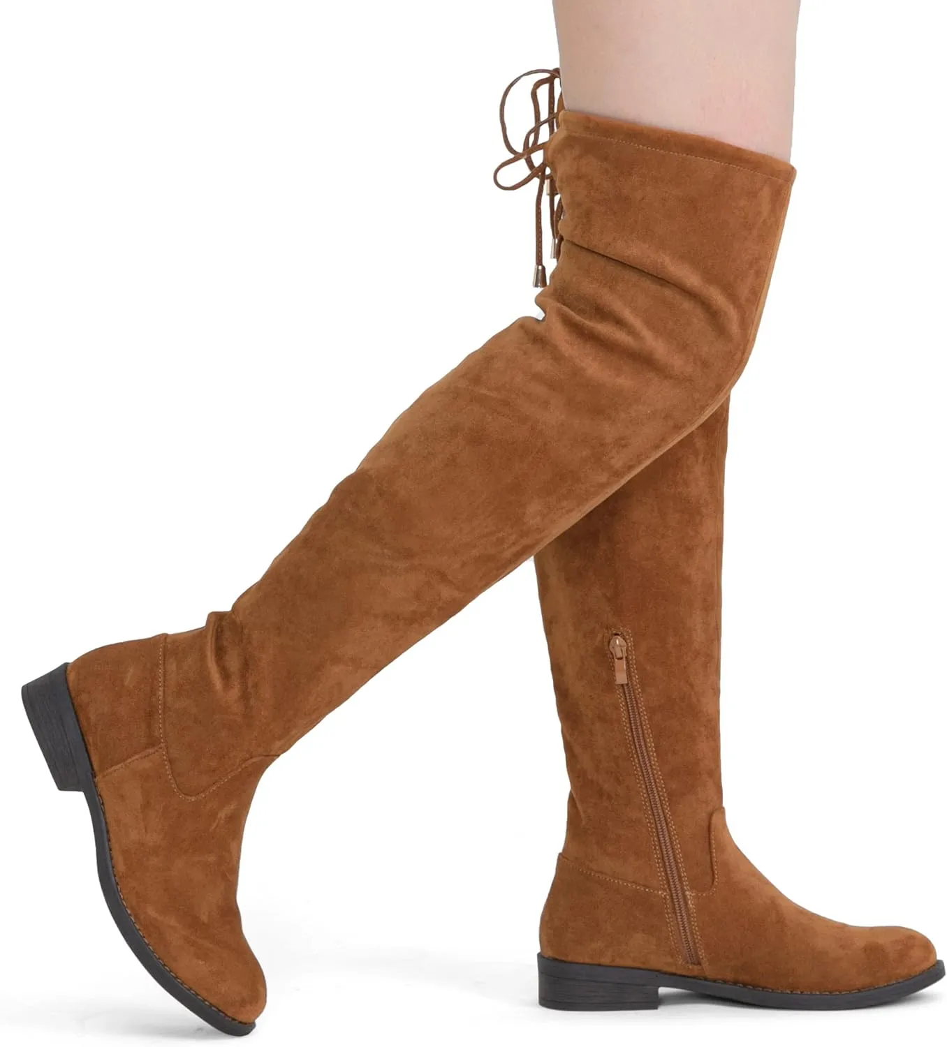 Vepose Women's 998 Suede Over The Knee High Boots Low Flat Heel Thigh High Boots for Women