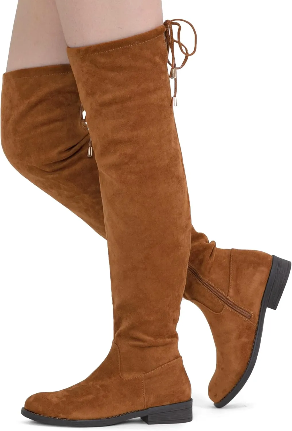 Vepose Women's 998 Suede Over The Knee High Boots Low Flat Heel Thigh High Boots for Women