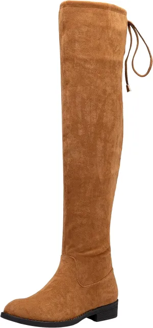 Vepose Women's 998 Suede Over The Knee High Boots Low Flat Heel Thigh High Boots for Women