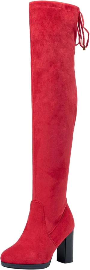 Vepose Women's Thigh High Black Over The Knee Boots, Tall Suede Knee High 996 Boot