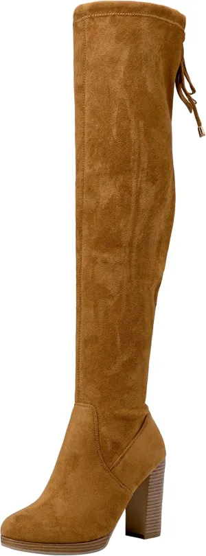 Vepose Women's Thigh High Black Over The Knee Boots, Tall Suede Knee High 996 Boot