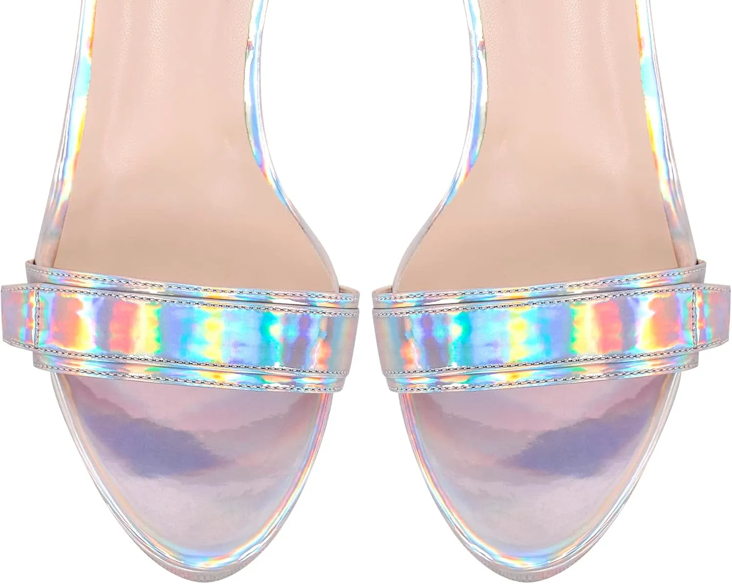 VERISSON High Heels Stiletto Platform Sandals for Women Zip up Open Toe Heels Dressy Pumps Sandals