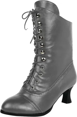 Victorian Women Renaissance Witch Booties Lace Up Western Cowboy Boots for Women Stacked Heeled Mid Calf Boots Lace Up Ankle Booties Comfy Walking Dressy Shoes