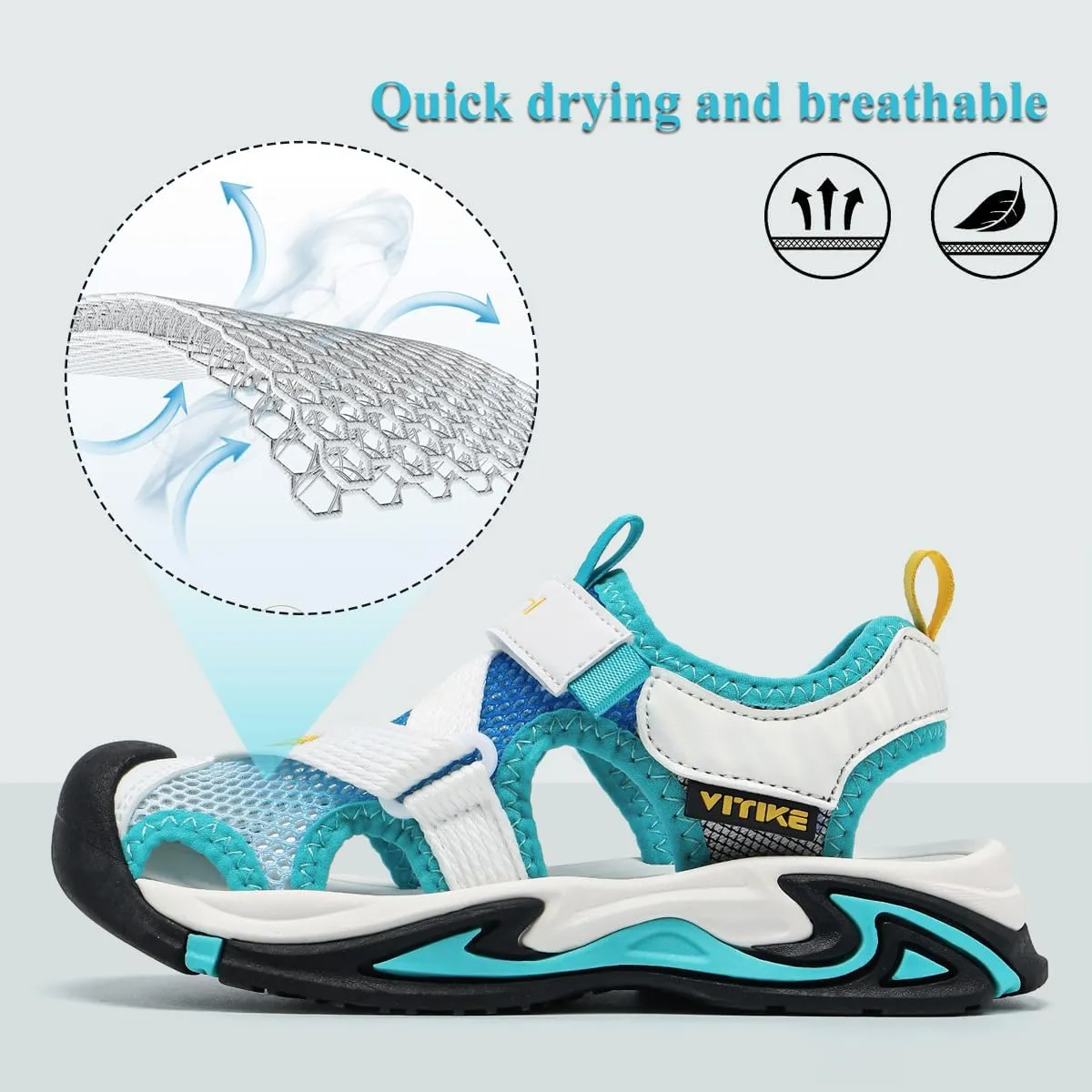 VITUOFLY Kids Sandals Boys Outdoor Hiking Sports Sandal Girls Pool Beach Shoes Summer Water Shoe Sneakers