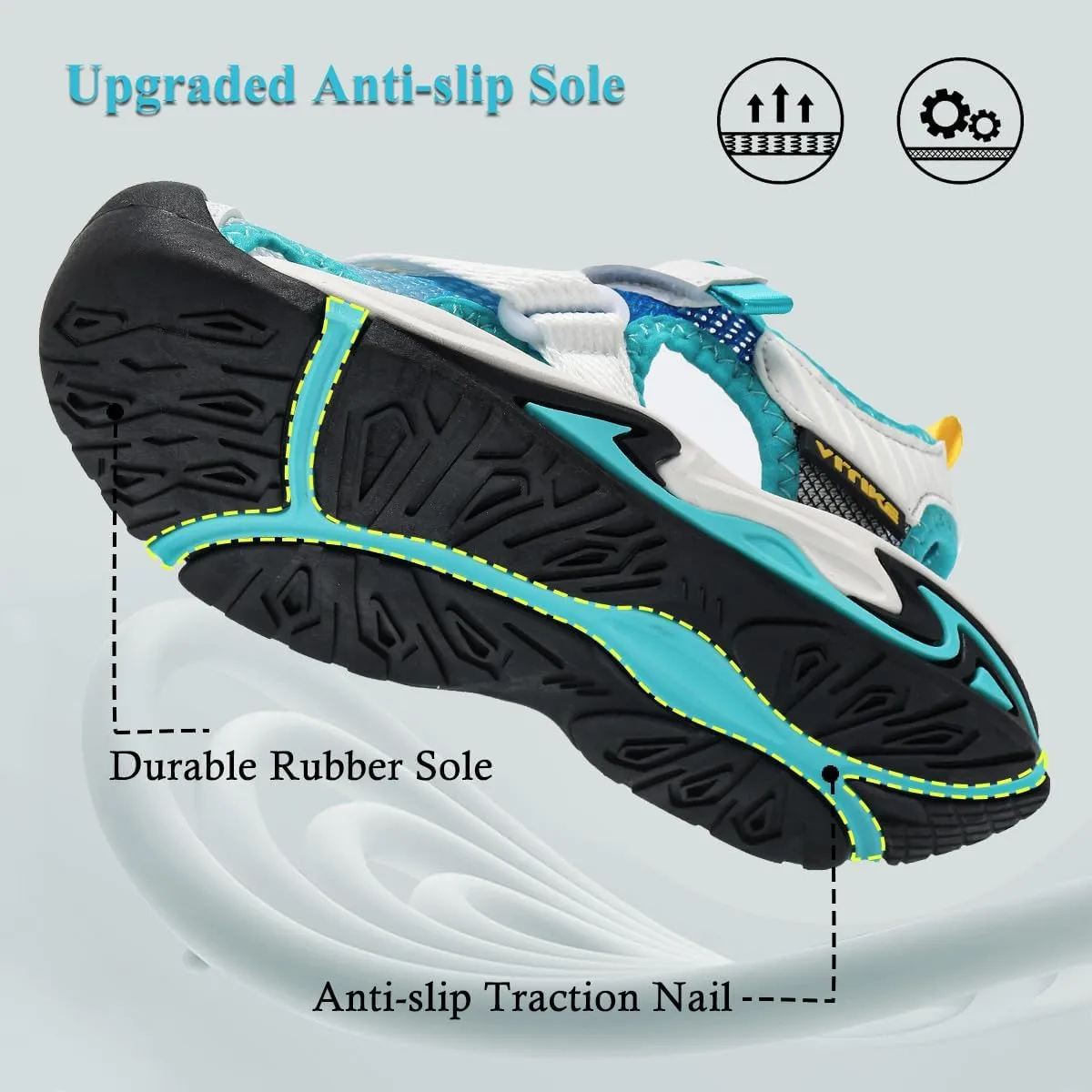 VITUOFLY Kids Sandals Boys Outdoor Hiking Sports Sandal Girls Pool Beach Shoes Summer Water Shoe Sneakers