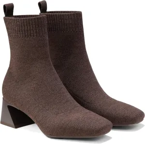 VIVAIA Regina Pro Women's High Heels Ankle Boots Slip on Square Toe Ankle Booties 2.2'' Mid-High Chunky Heel Booties Lady Dress Short Winter Fall Boots