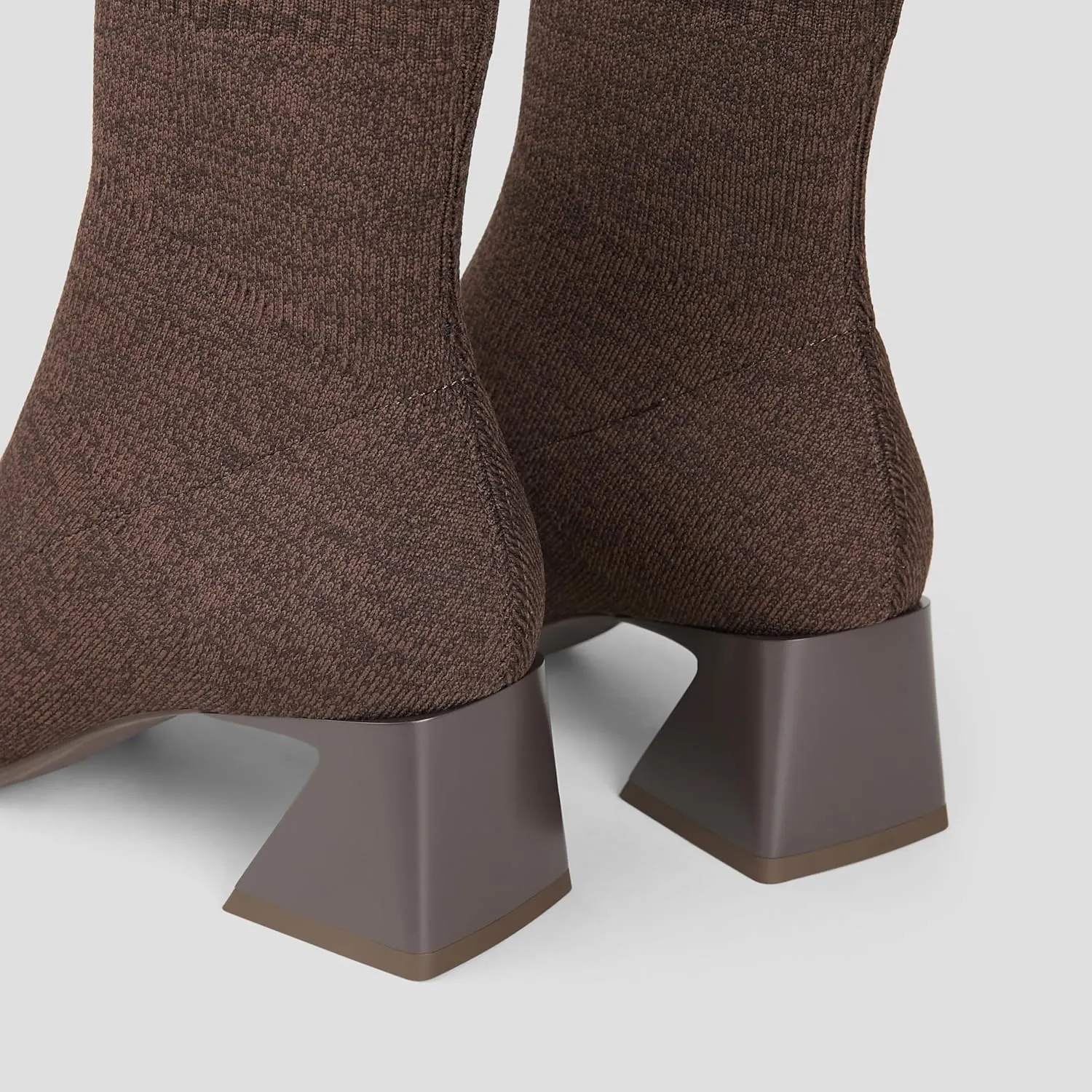 VIVAIA Regina Pro Women's High Heels Ankle Boots Slip on Square Toe Ankle Booties 2.2'' Mid-High Chunky Heel Booties Lady Dress Short Winter Fall Boots