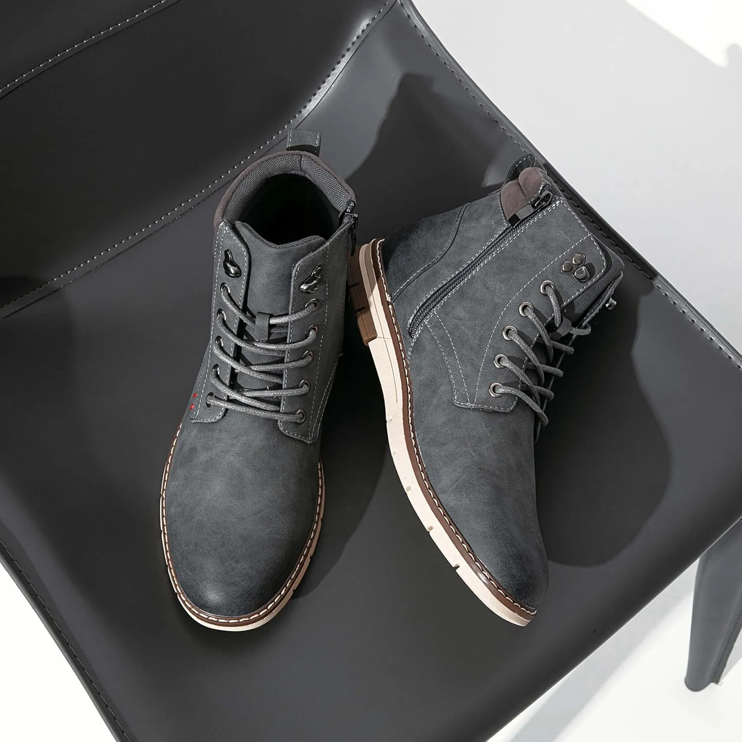 Vostey Boots for Men Casual Boots Fashion Waterproof Men's Motorcycle Shoes