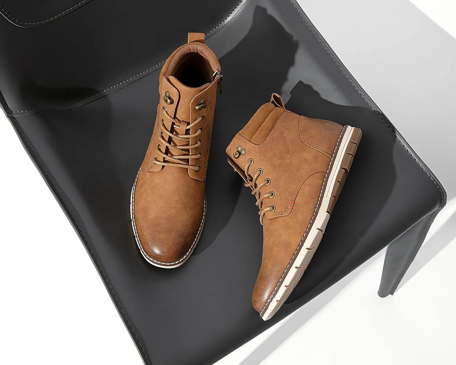Vostey Boots for Men Casual Boots Fashion Waterproof Men's Motorcycle Shoes