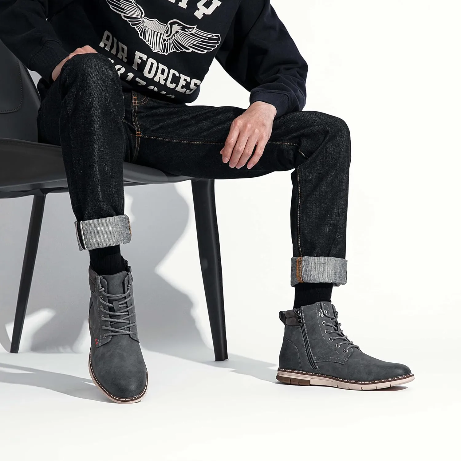 Vostey Boots for Men Casual Boots Fashion Waterproof Men's Motorcycle Shoes