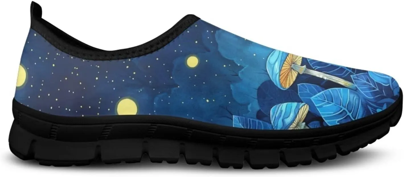 Walking Sneakers for Women Casual Slip On Shoes Black