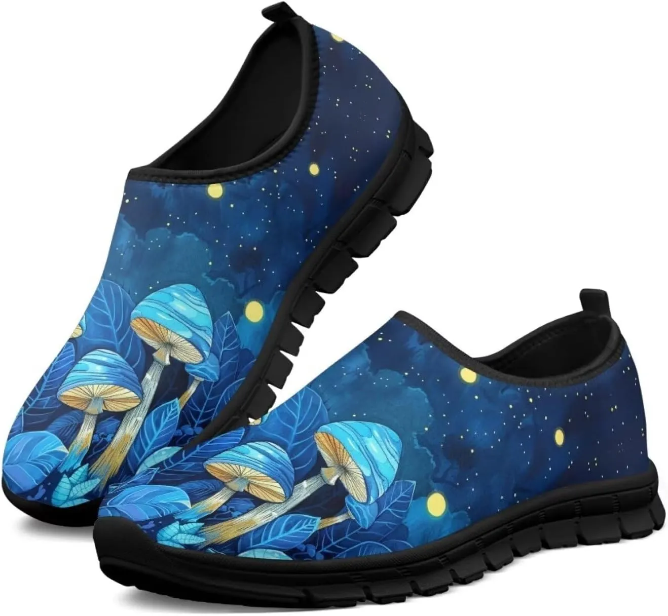 Walking Sneakers for Women Casual Slip On Shoes Black