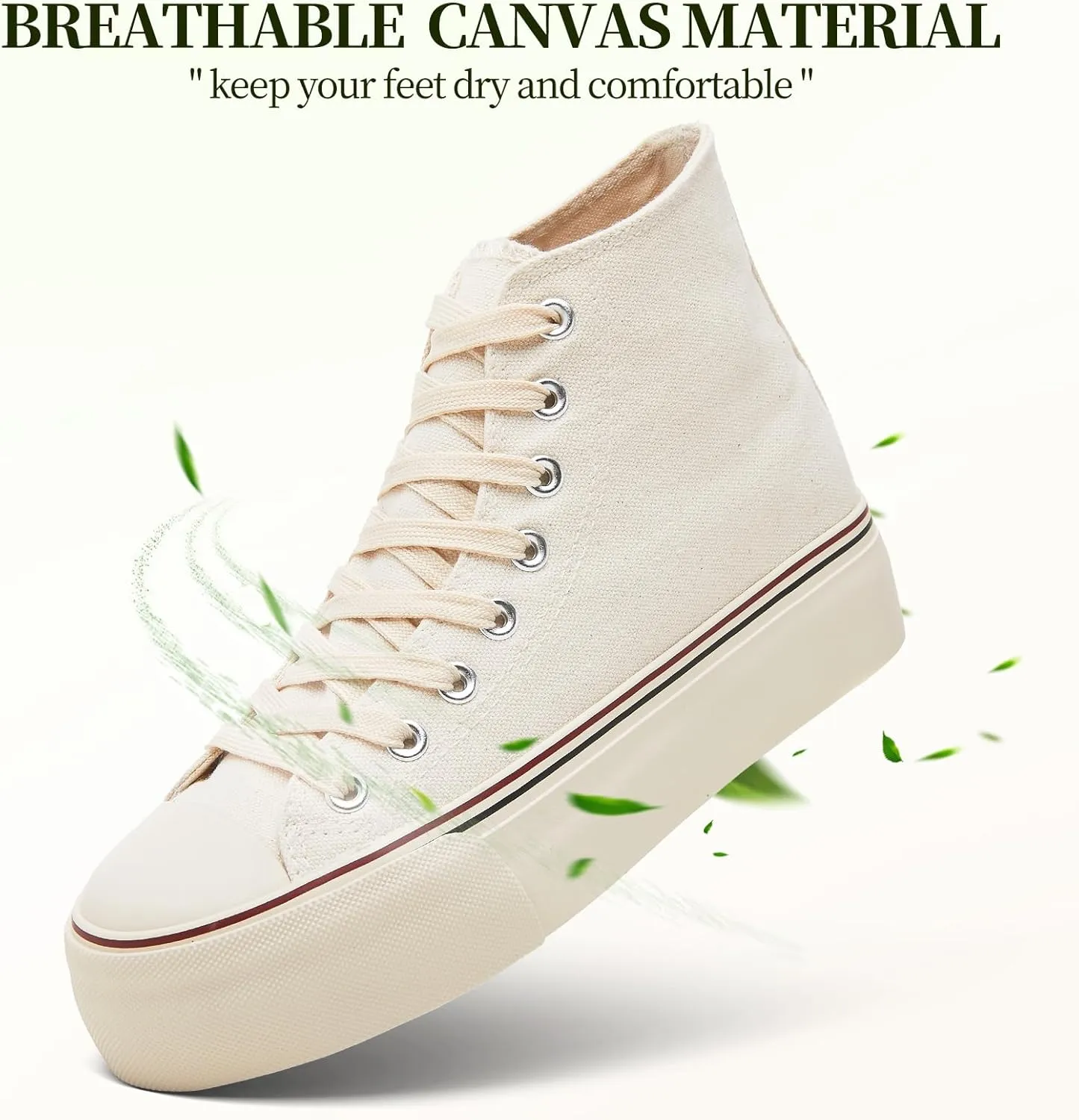 Waluzs Platform Sneakers for Women Womens Fashion High Top Sneakers Women's Canvas Platform Shoes Casual Lace Up Tennis Shoes