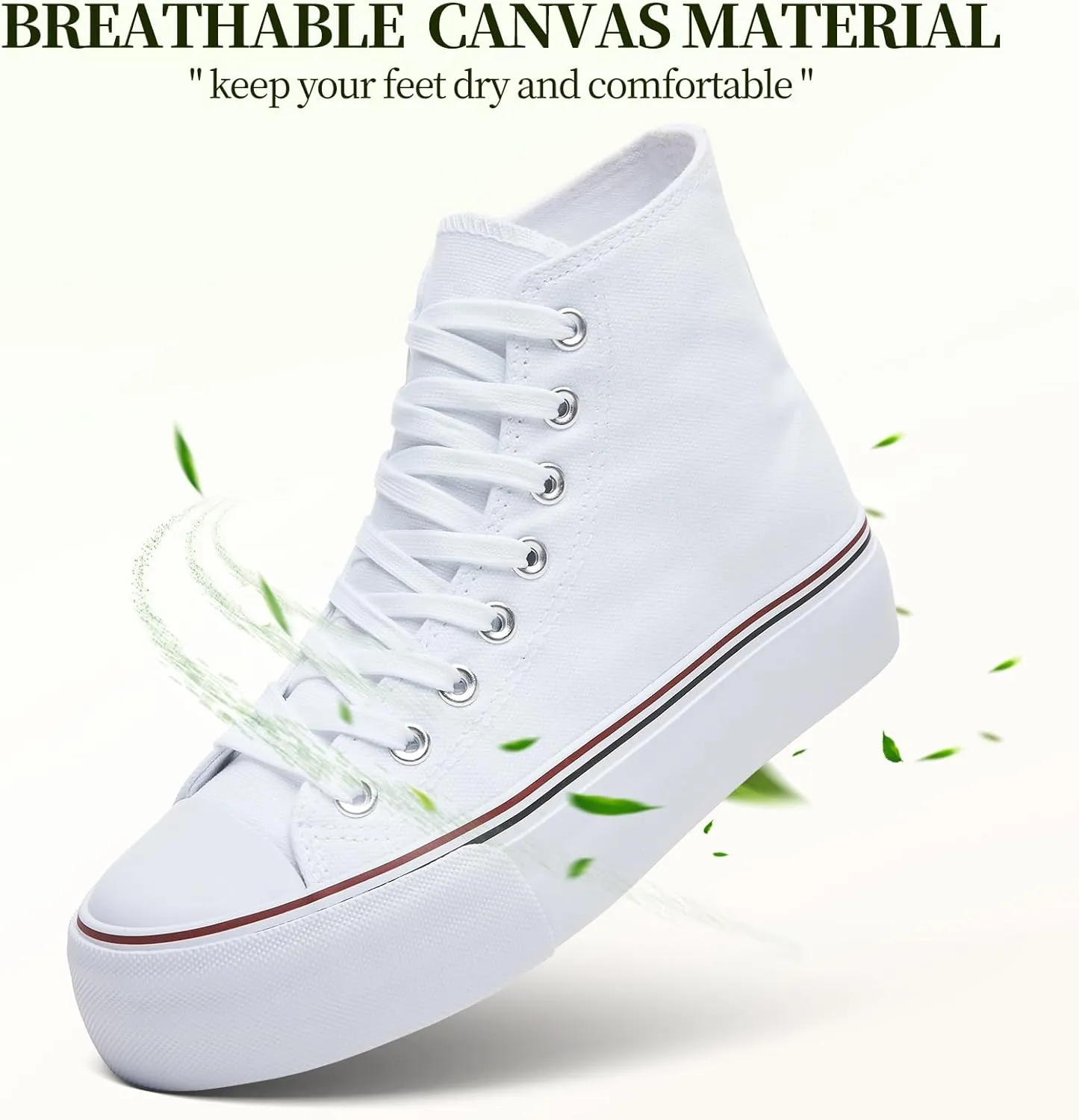 Waluzs Platform Sneakers for Women Womens Fashion High Top Sneakers Women's Canvas Platform Shoes Casual Lace Up Tennis Shoes