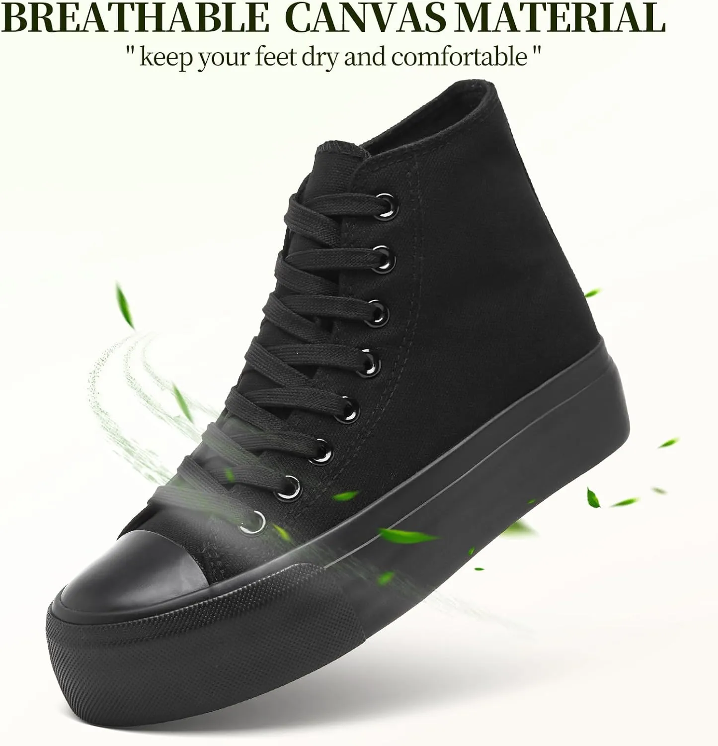 Waluzs Platform Sneakers for Women Womens Fashion High Top Sneakers Women's Canvas Platform Shoes Casual Lace Up Tennis Shoes