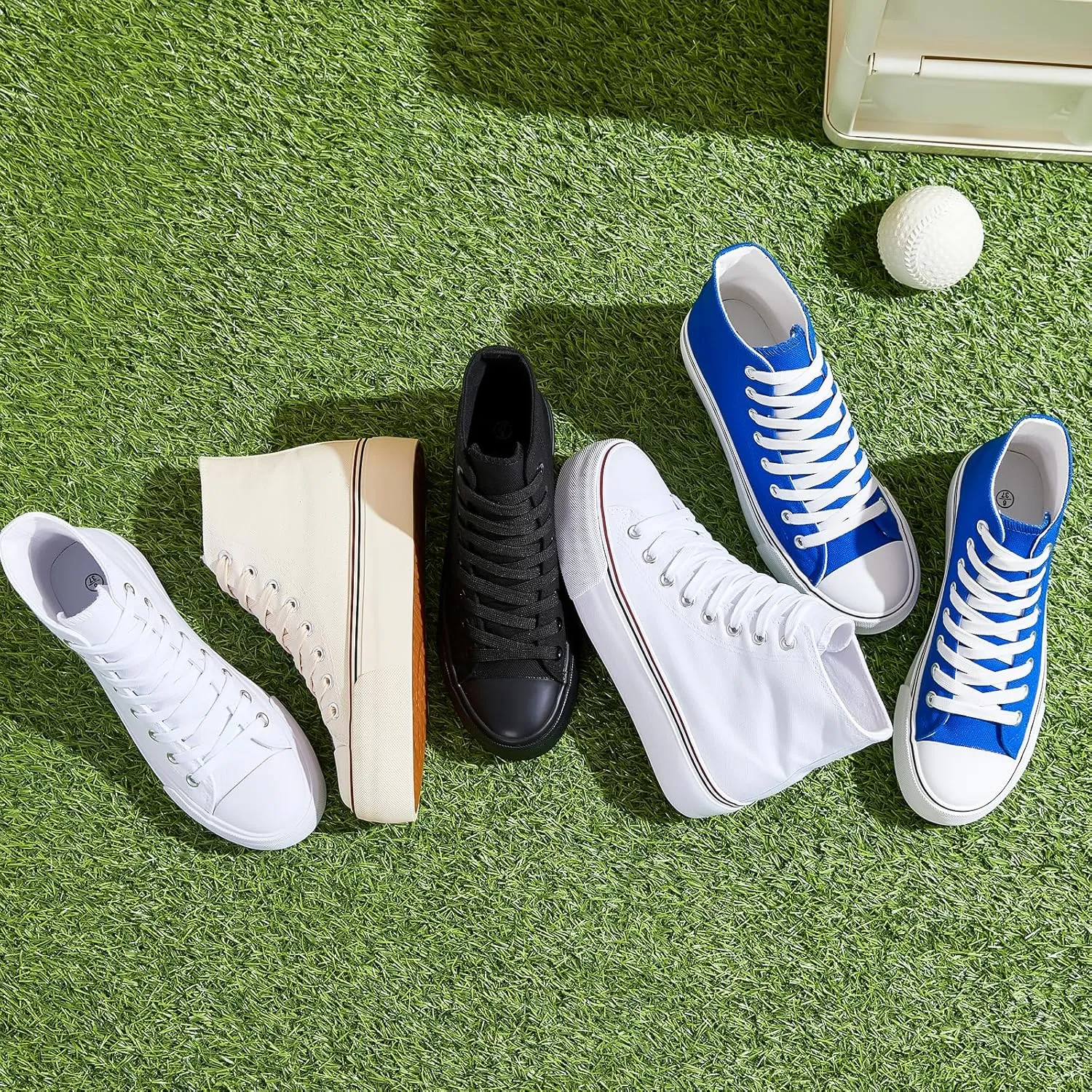 Waluzs Platform Sneakers for Women Womens Fashion High Top Sneakers Women's Canvas Platform Shoes Casual Lace Up Tennis Shoes