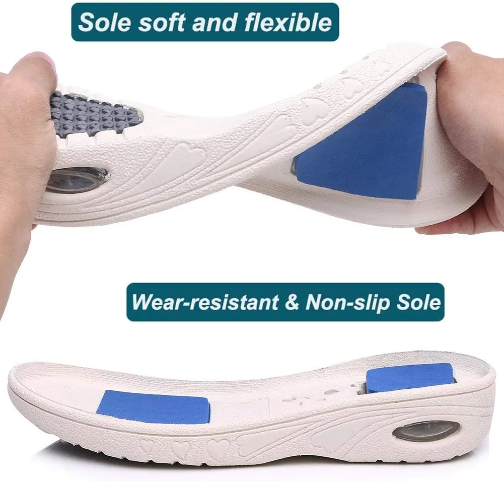 W&LESVAGO Breathable Lightweight Adjustable Diabetic Shoes Wide Width Air Cushion Walking Sneakers for Women Swollen Feet