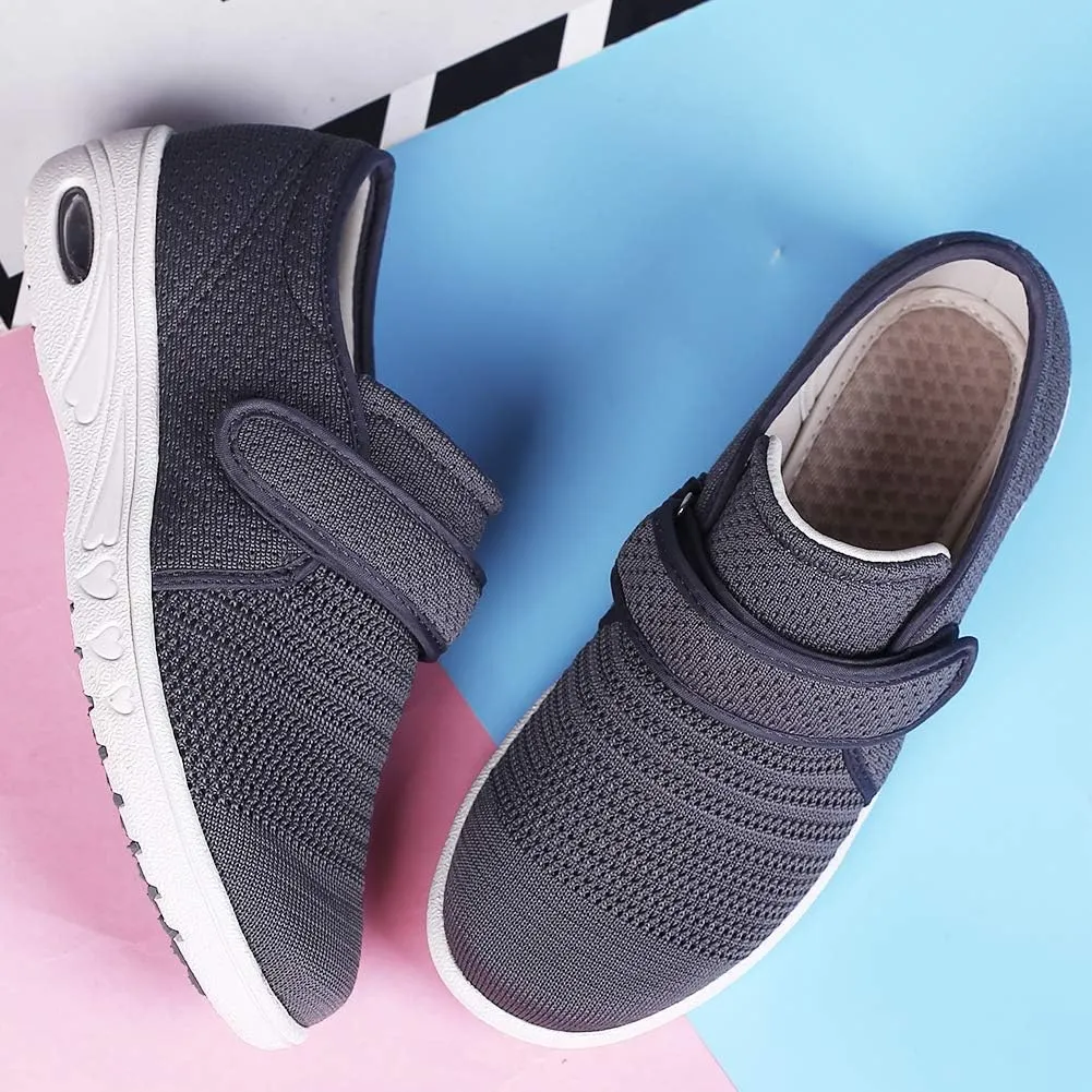 W&LESVAGO Breathable Lightweight Adjustable Diabetic Shoes Wide Width Air Cushion Walking Sneakers for Women Swollen Feet