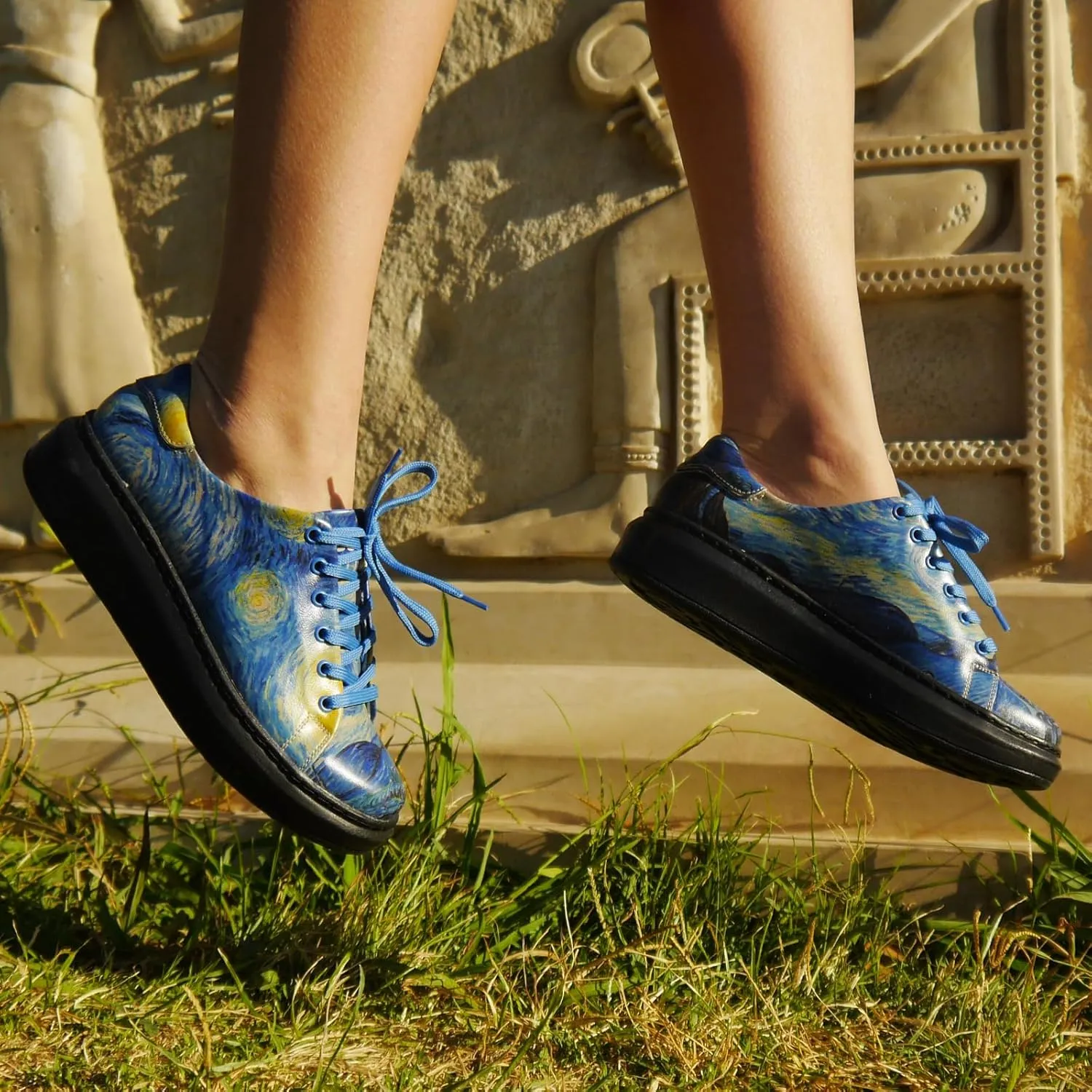 Wedge Platform Sneakers for Women - Handmade Vegan Leather, Unique Chunky Sneakers