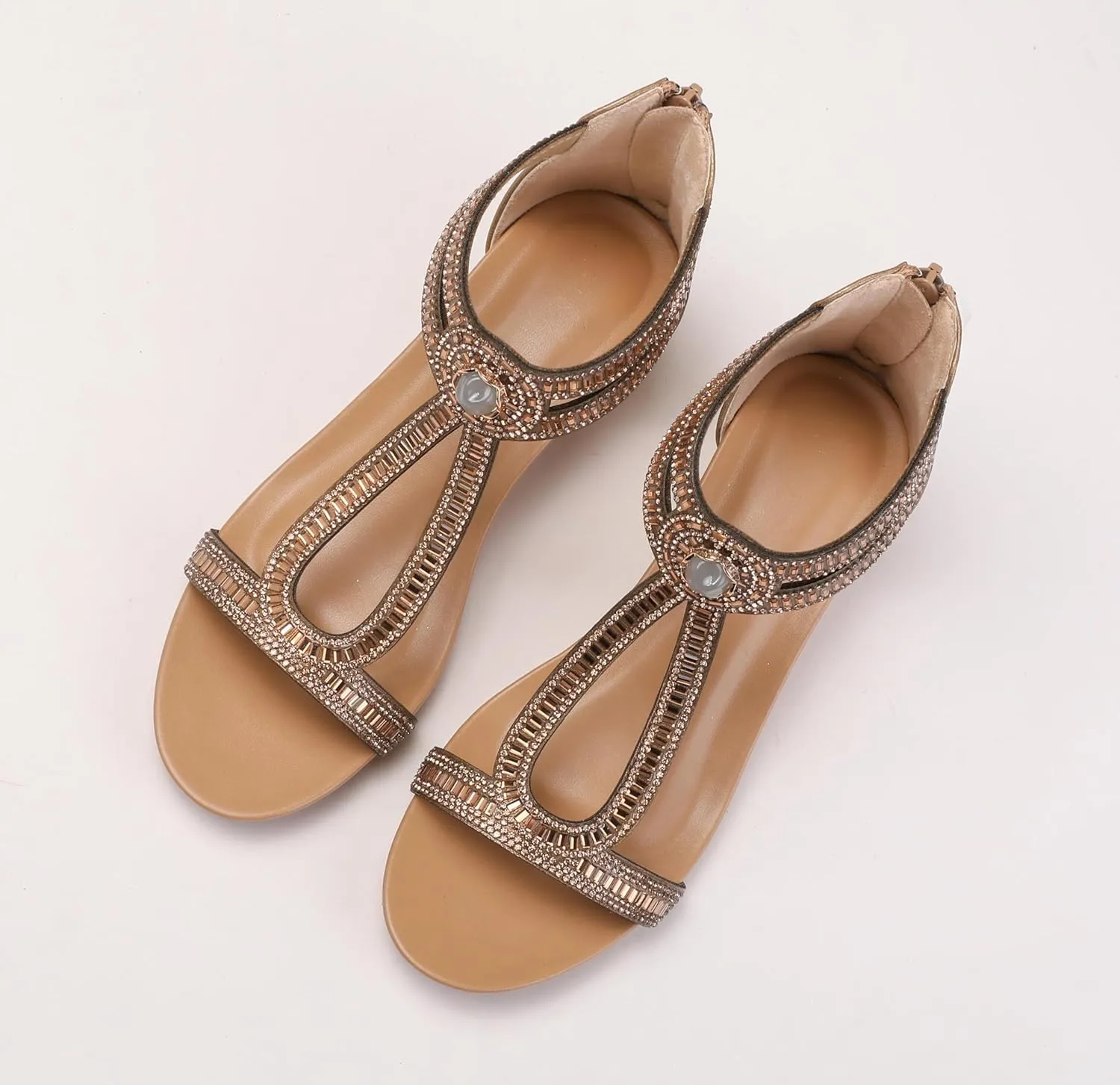 Wedge Sandals for Women Summer Open Toe Fashion Dress Shoes Sparkly Rhinestone Casual Ankle Strap Platform for Walking Beach Vacation Comfortable Dressy Sandals