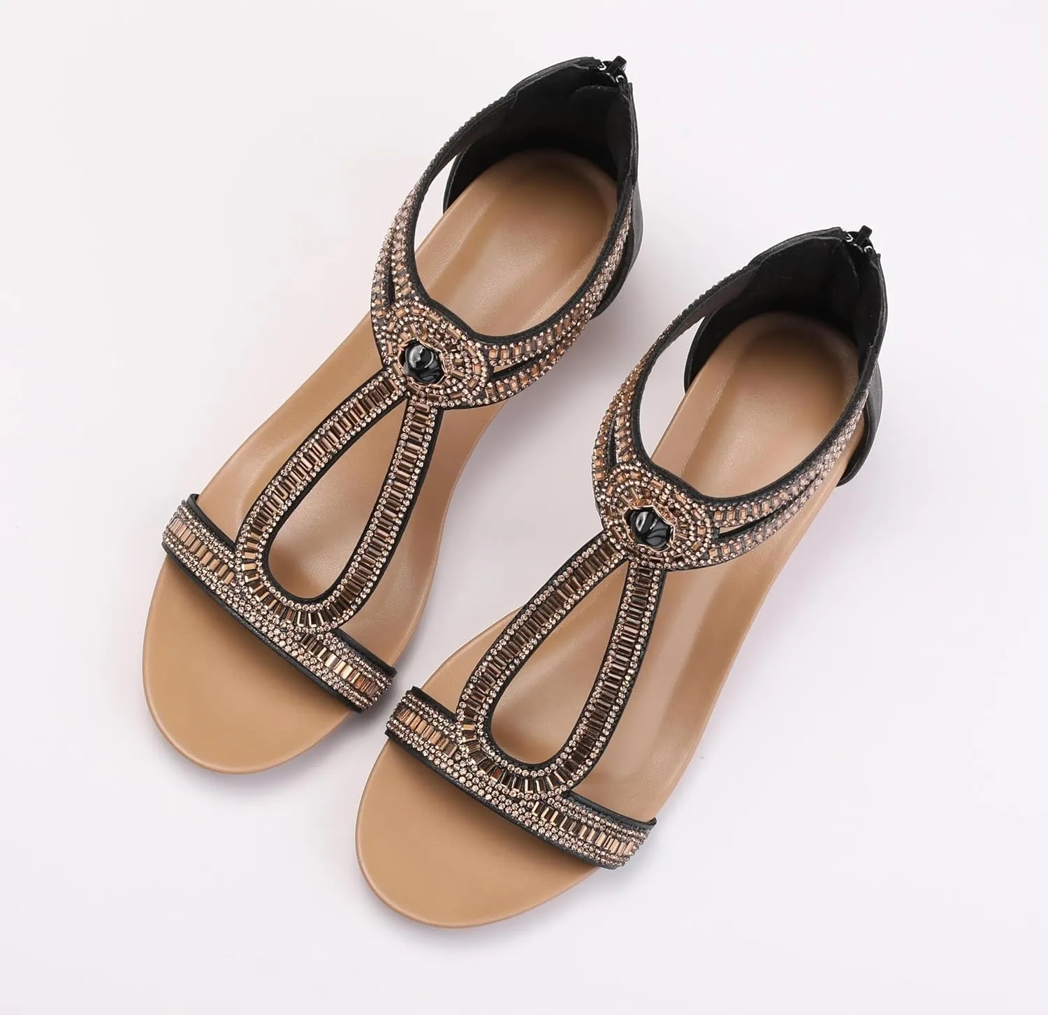 Wedge Sandals for Women Summer Open Toe Fashion Dress Shoes Sparkly Rhinestone Casual Ankle Strap Platform for Walking Beach Vacation Comfortable Dressy Sandals