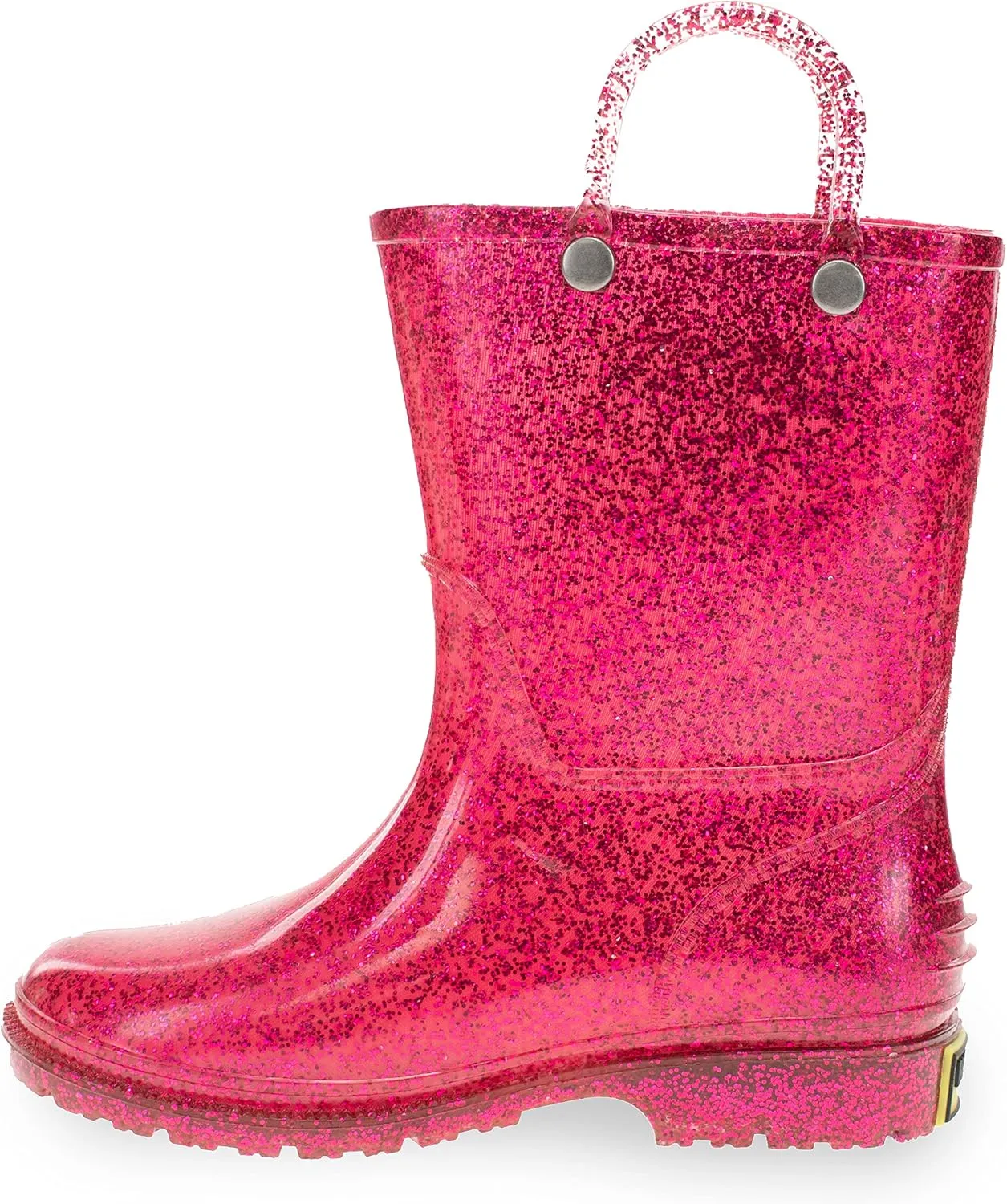 Western Chief Girl's Glitter Waterproof Rain Boot with Easy Pull on Handles, Perfect Lightweight Rain Boots for Kids