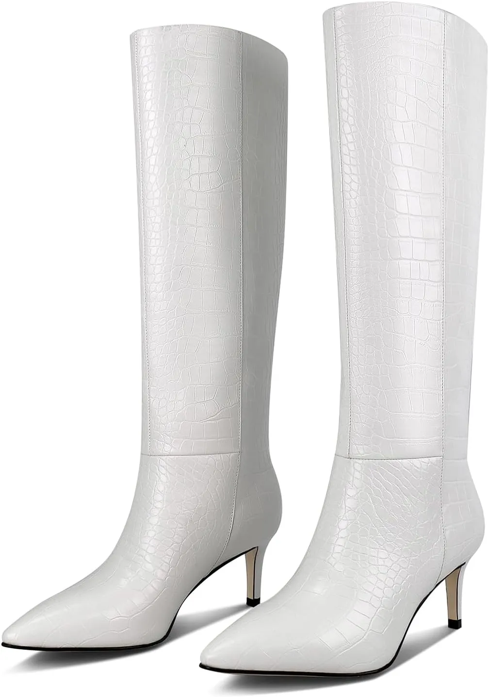 wetkiss Knee High Boots for Women, with Kitten Heel and Pointed Toe Design, Classic and Sexy
