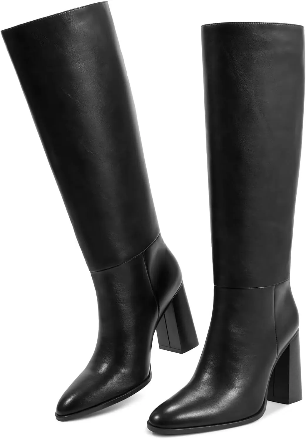 wetkiss Knee High Boots Women with No Zipper Slip On Boots for Work Date Dress Party Club Shoes