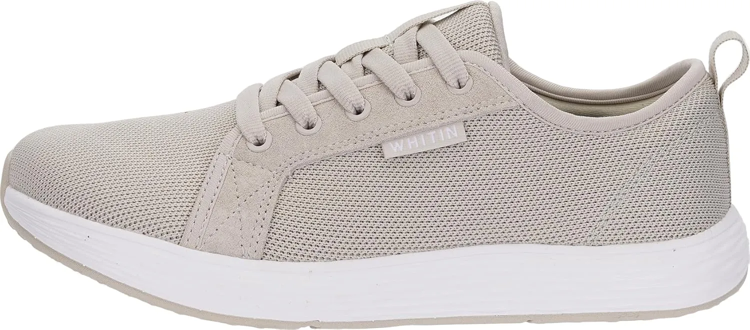 WHITIN Women's Wide Toe Box Shoes with Soft Smooth Inner | Wide Width Fashion Diabetic Sneakers | Zero Drop Sole