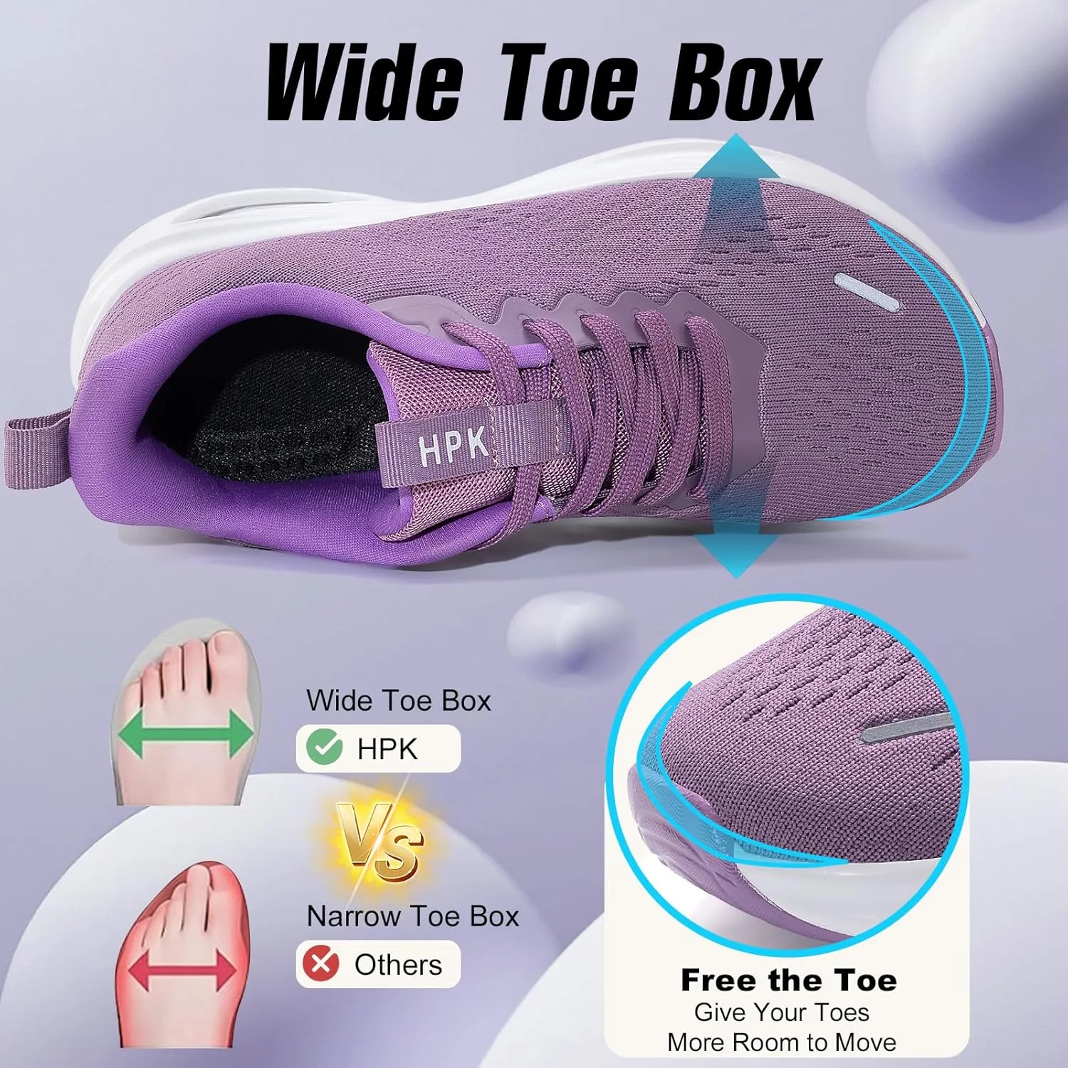 Wide Toe Box Shoes Women Air Cushion Running Shoes Extra Wide Width Sneakers Ultra Light Tennis Arch Support Walking Diabetic Plantar Fasciitis Athletic