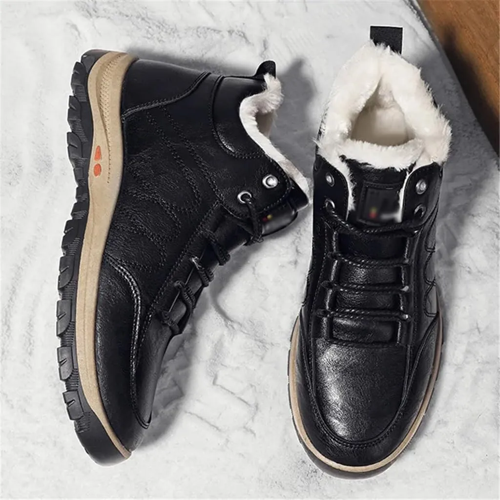 Winter Warm Sneakers Men High Top Plush Waterproof Snow Boots Male Ankle Shoes Comfortable(40 Code)
