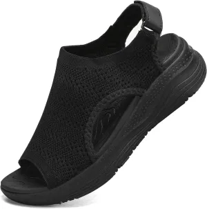 Women Arch Support Orthotic Walking Sandals Open Toe Adjustable Ankle Strap