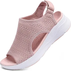 Women Arch Support Orthotic Walking Sandals Open Toe Adjustable Ankle Strap