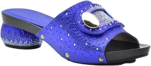 Women Luxury Rhinestone Designer Slip-On Slingback Pumps with Round Toe and Medium Heel for Party