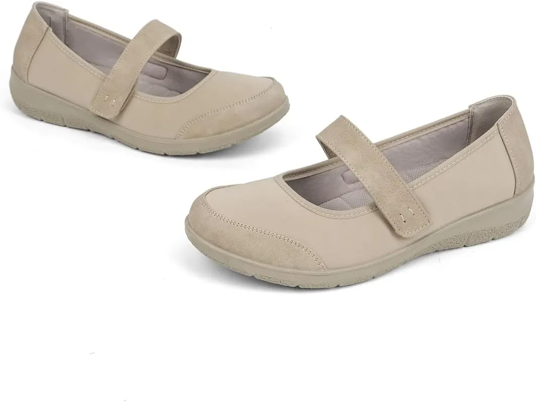 Women Orthopedic Mary Jane Flats Comfortable Bunions Walking Shoes Round Toe Lightweight Orthotic Shoes with Arch Support