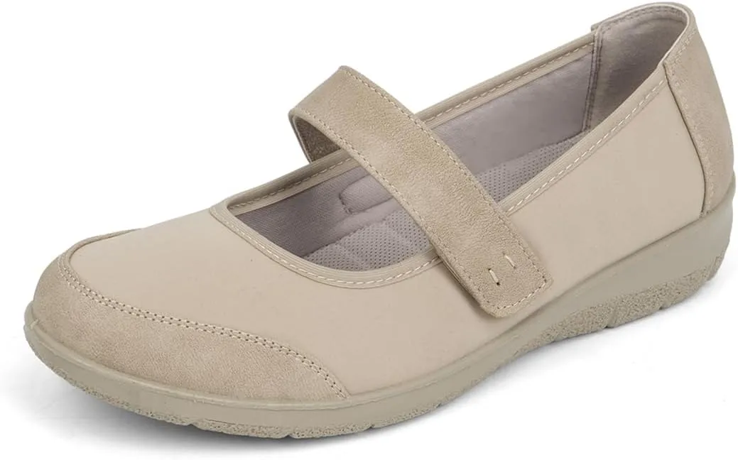 Women Orthopedic Mary Jane Flats Comfortable Bunions Walking Shoes Round Toe Lightweight Orthotic Shoes with Arch Support