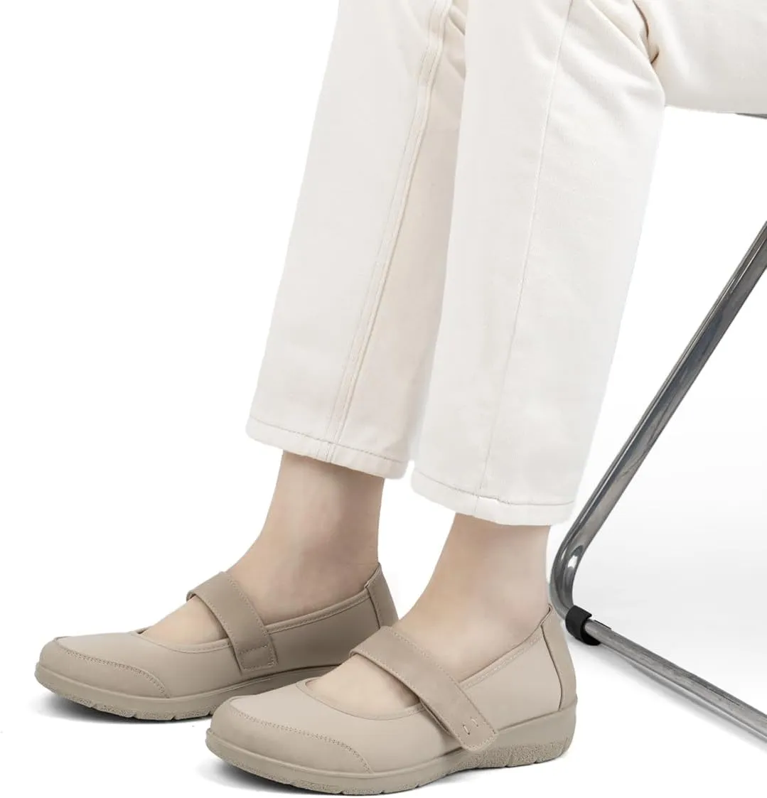Women Orthopedic Mary Jane Flats Comfortable Bunions Walking Shoes Round Toe Lightweight Orthotic Shoes with Arch Support