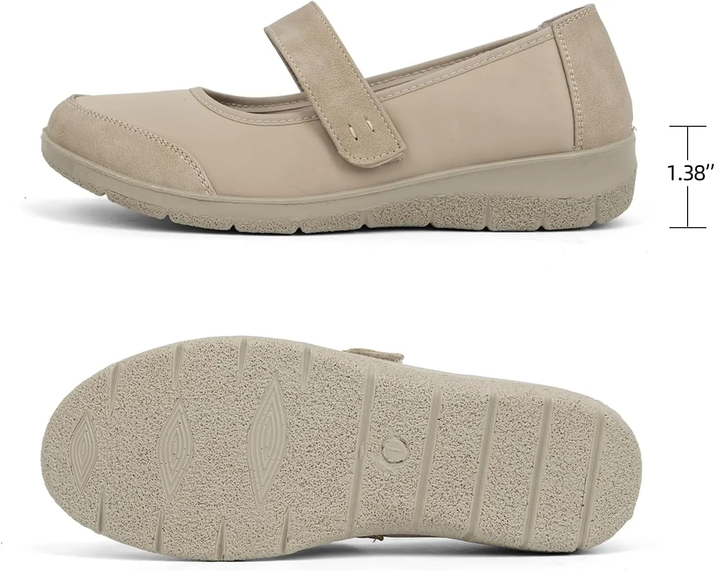 Women Orthopedic Mary Jane Flats Comfortable Bunions Walking Shoes Round Toe Lightweight Orthotic Shoes with Arch Support