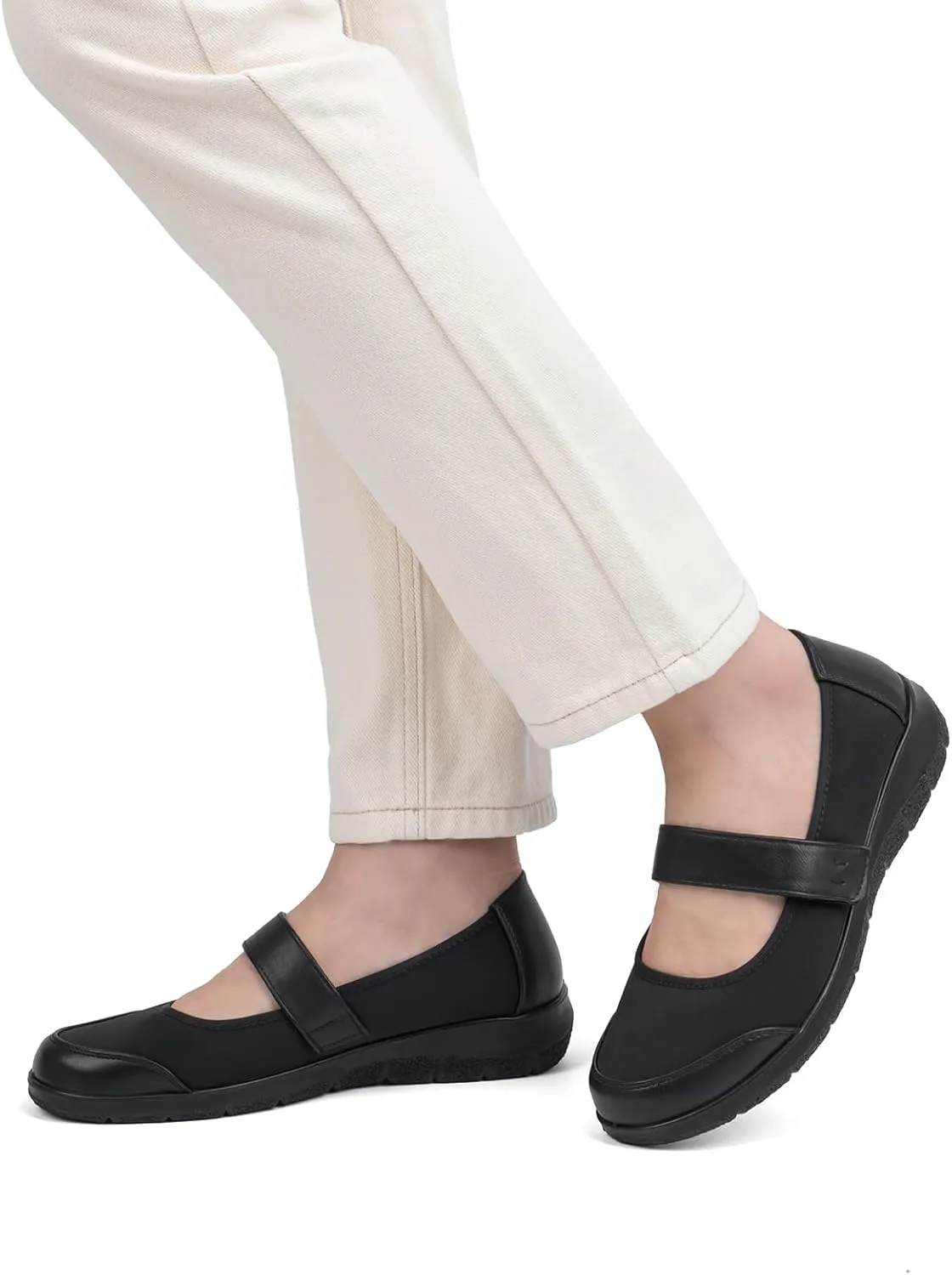 Women Orthopedic Mary Jane Flats Comfortable Bunions Walking Shoes Round Toe Lightweight Orthotic Shoes with Arch Support